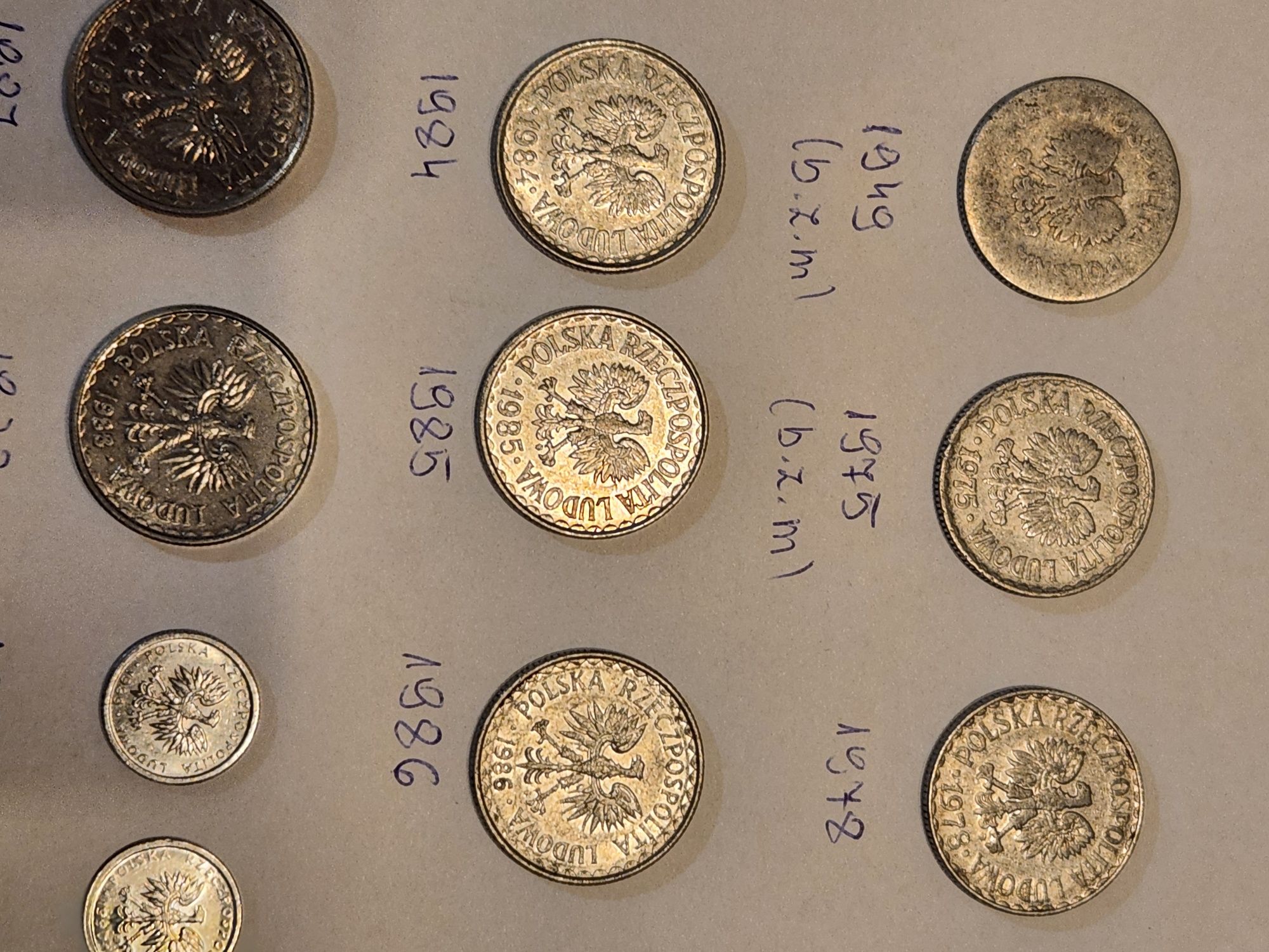 1 zł od 1949 r do 1990 r./ zestaw 10 szt/