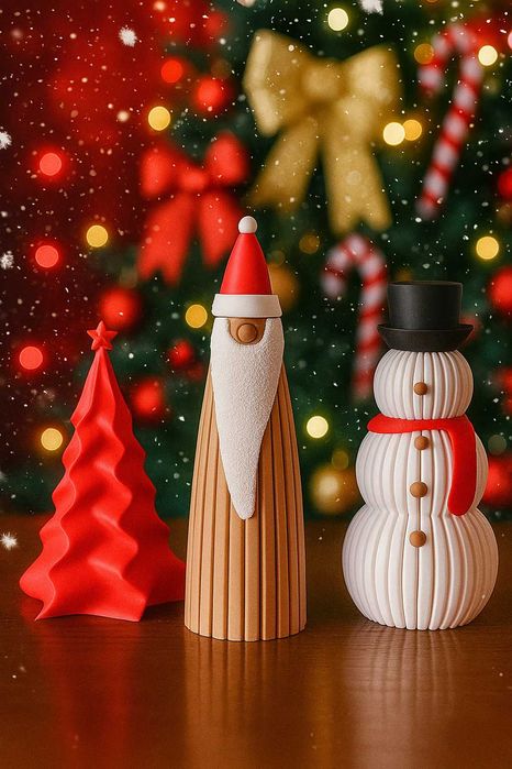 Trio Natalício Pai Natal / Boneco de Neve / Arvore