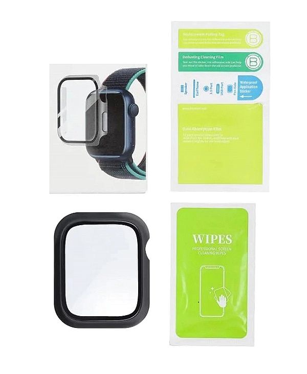 Futerał ze szkłem Braders Flexible do Apple Watch 7/41mm grafitowy