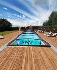 Zadaszenie basenowe średnie/niskie Smart 8,69 x 4,00 x 0,80 | Vivapool