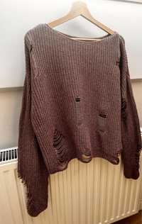sweter z efektownymi przetarciami H&M rozmiar M 100 % bawełna