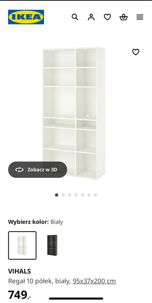 Vihals regal 10 półek Ikea bialy