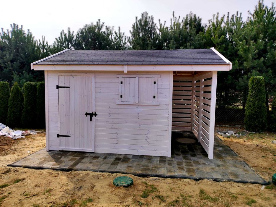 domek narzędziowy, ogrodowy, drewniany, gospodarczy, drewutnia, altana