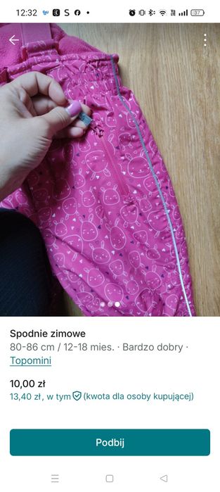 Spodnie zimowe dziewczynka