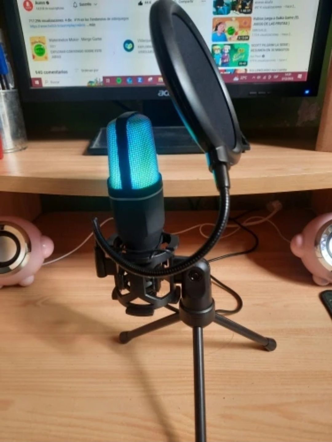 Игровой микрофон RGB с проводом
