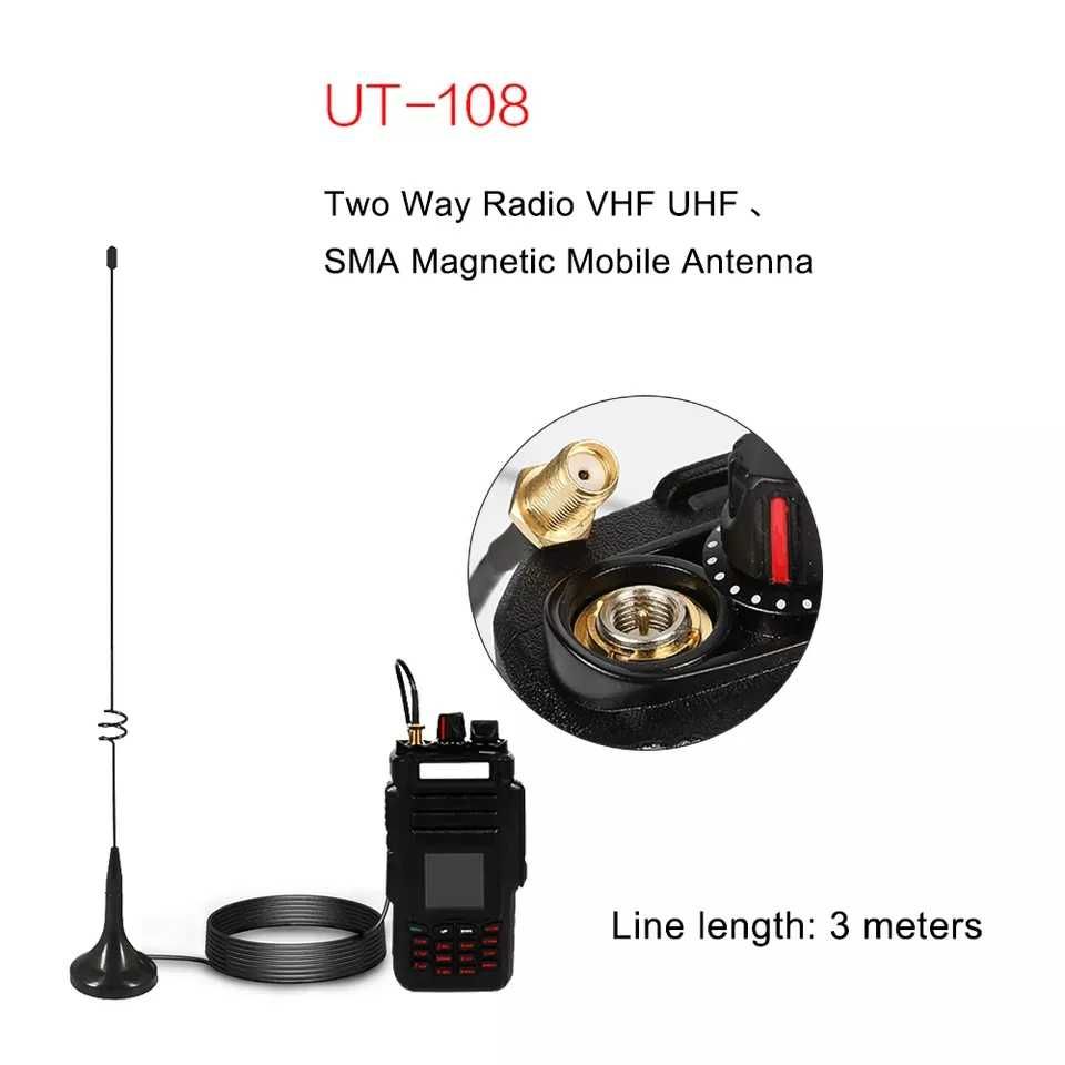 Антенна для рації зовнішня магнітна Nagoya UT106UV SMA-F дводиапазонна