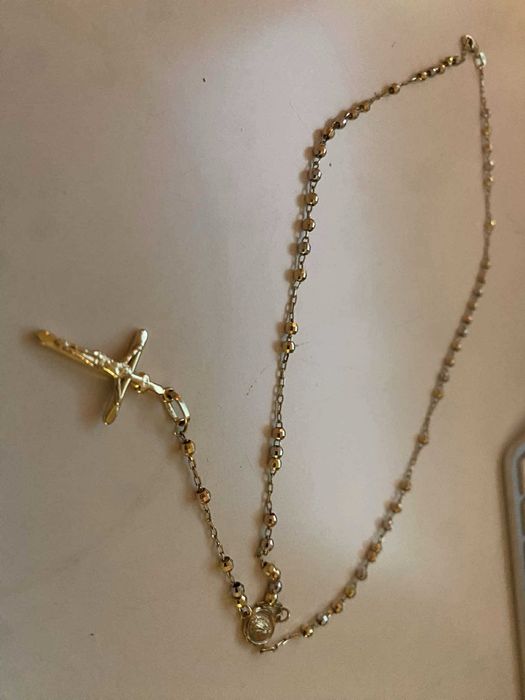 złoty różaniec naszyjnik próba 585 złoto zwykle, białe, różowe