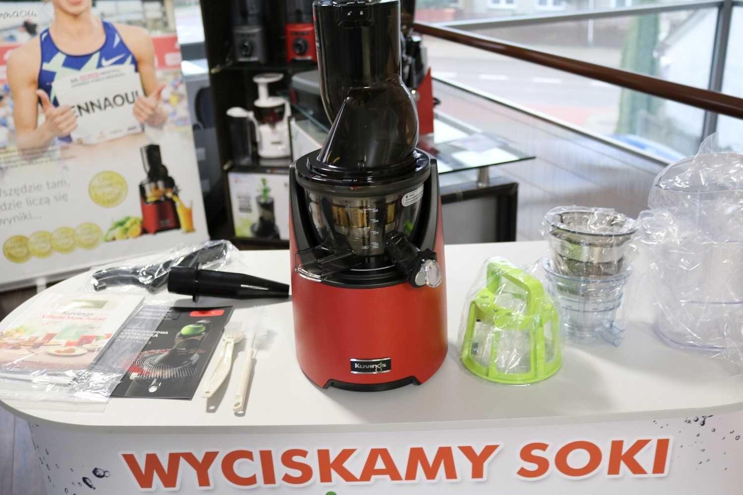 Kuvings Evo820 PLus Czerwona - wyciskarka wolnoobrotowa powystawowa