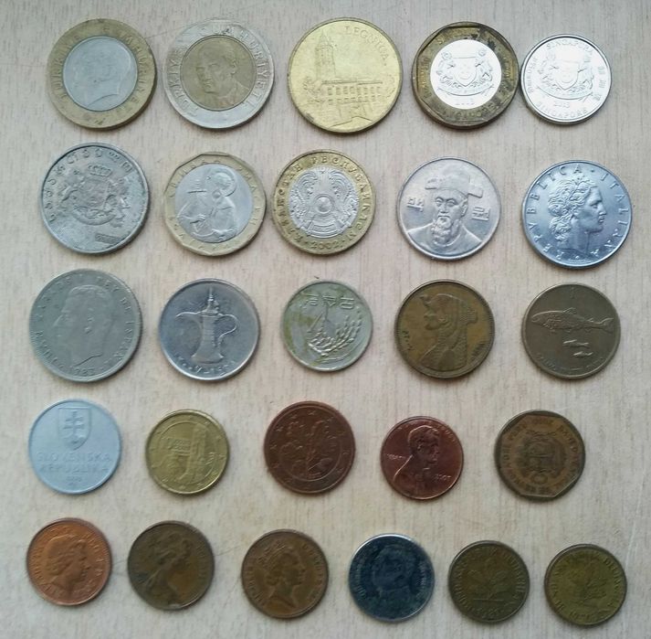 Монеты разных стран 62 шт. Возм. обмен