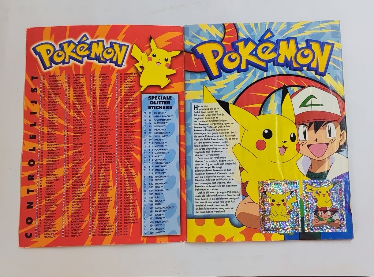 Álbum Pokémon Merlin (1999). Faltam apenas 12 Cromos.
