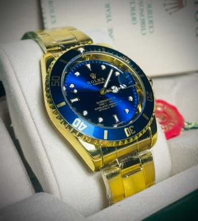 Promocja! Zegarek Rolex Submariner Blue Sea Gold Date! 42mm AAA Zestaw