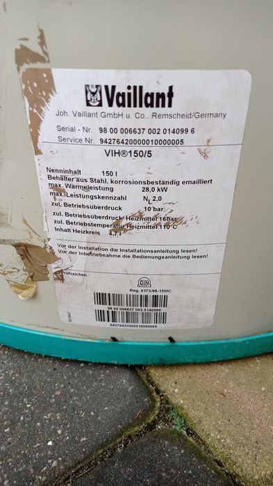 Zbiornik Vaillant 150l.