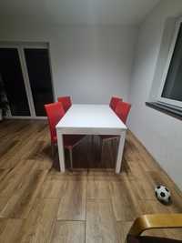 Stół z krzesłami rozkladany biały