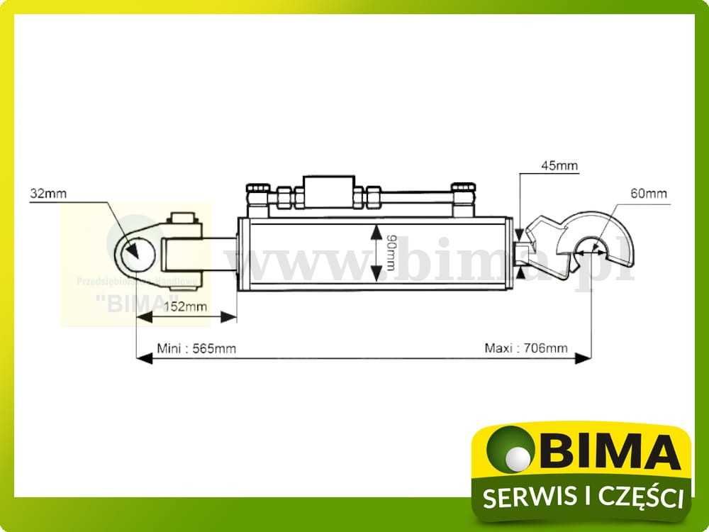 Cięgło hydrauliczne łącznik górny hydrauliczny John Deere Kategoria 3