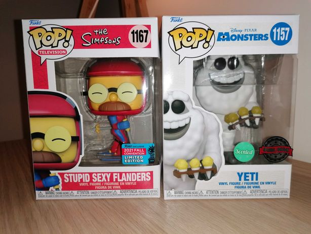 Funko pop Yeti de Monstros da Disney e Simpsons Stupid Sexy Flanders
