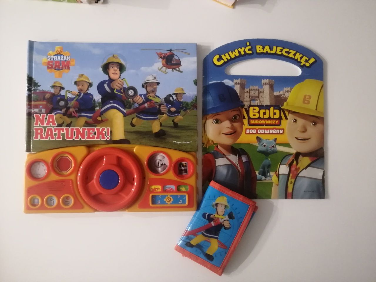 Strażak Sam Na Ratunek książka z kierownicą Bob Budowniczy bajka portf