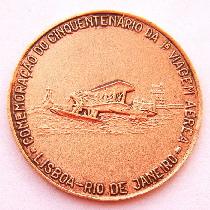 Medalha dos 50 Anos da Primeira Viagem Aérea Lisboa - Rio de Janeiro