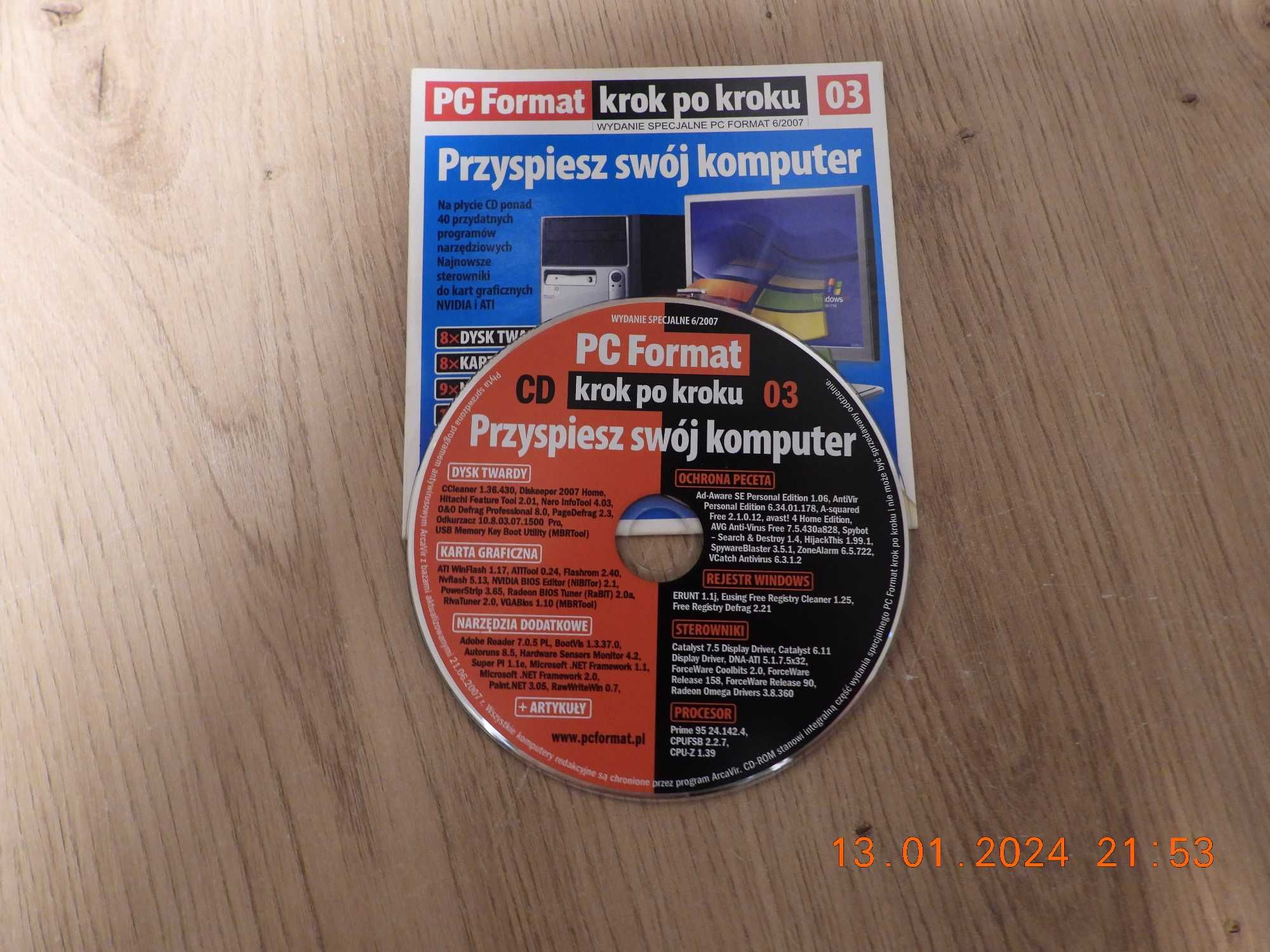 CD z czasopisma PC FORMAT 6/2007  Przyspiesz swój komputer!