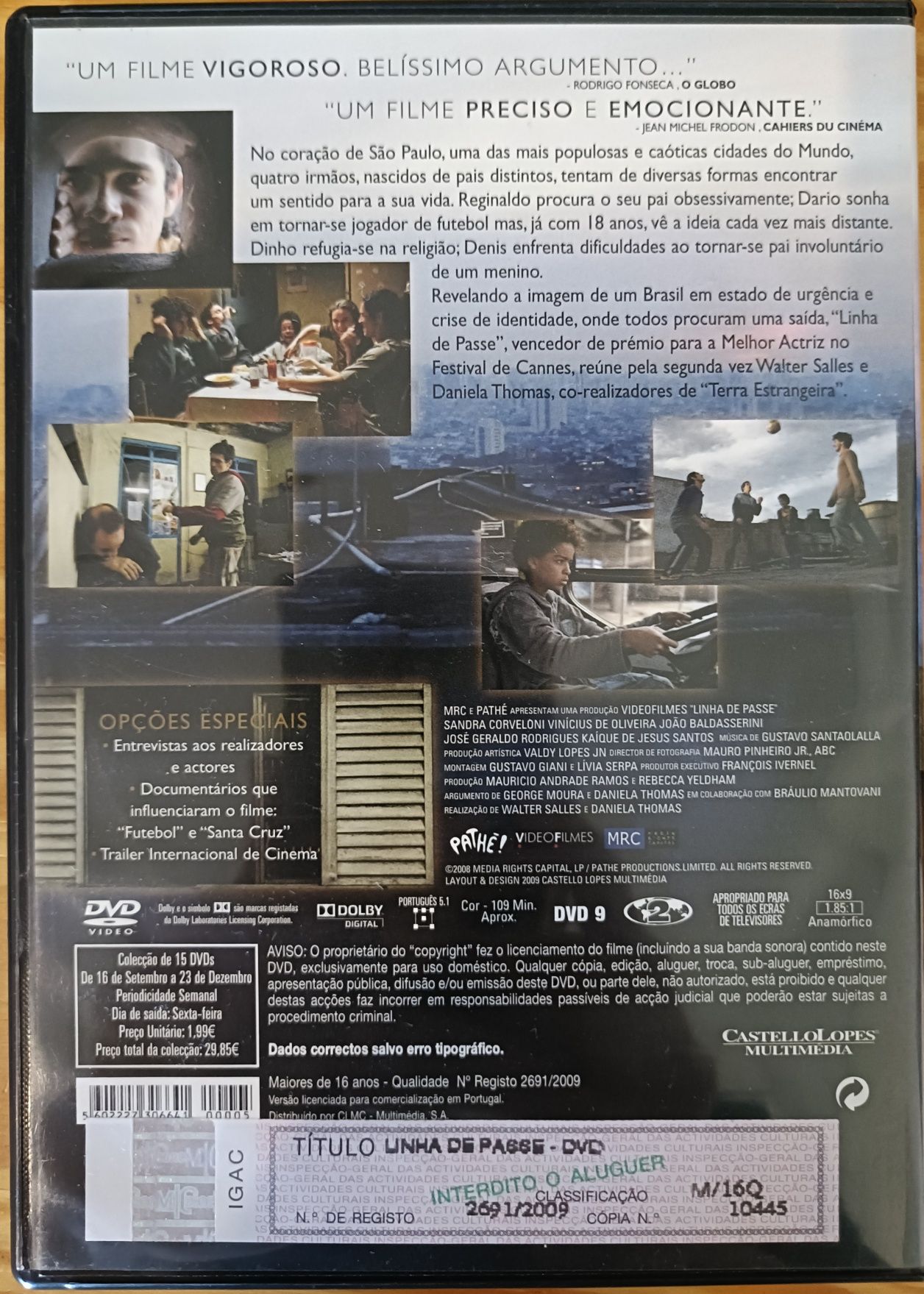DVD Linha de Passe, de Walter Salles
