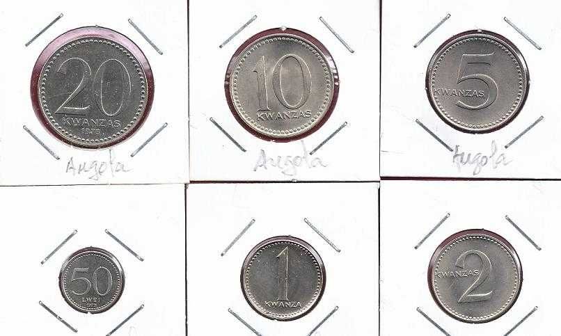 COLEÇÃO de Kuanzas  Angola  6  Moedas
