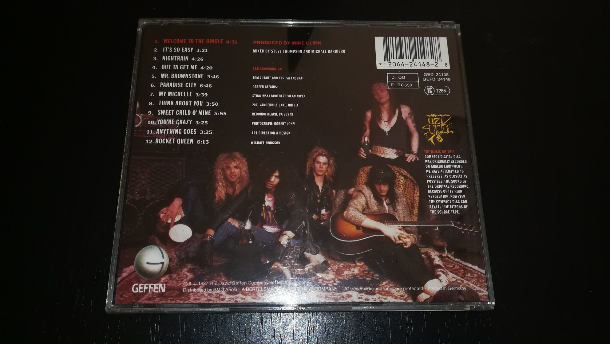CD " Appetite for destruction " Guns n` Roses (Optimo Estado) 1987