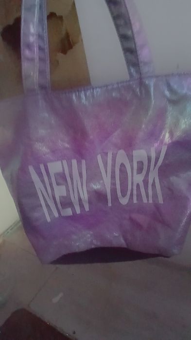 Torba na zakupy Lila róż New York