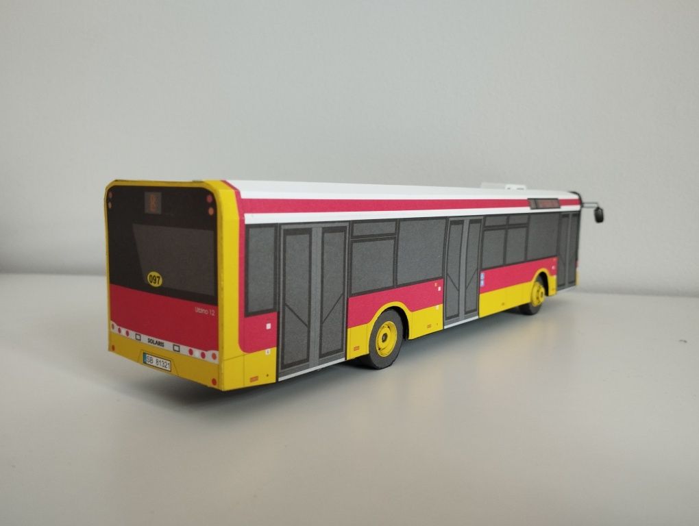 Model kartonowy  autobus duży miejski Mzk Bielsko Biała Solaris Urbino