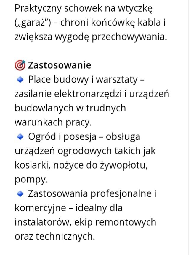 Przedłużacz bębnowy 25m