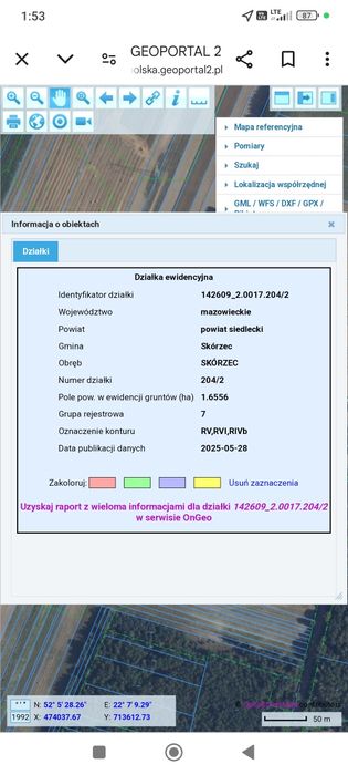 Działka 1,65ha przy DW 803
