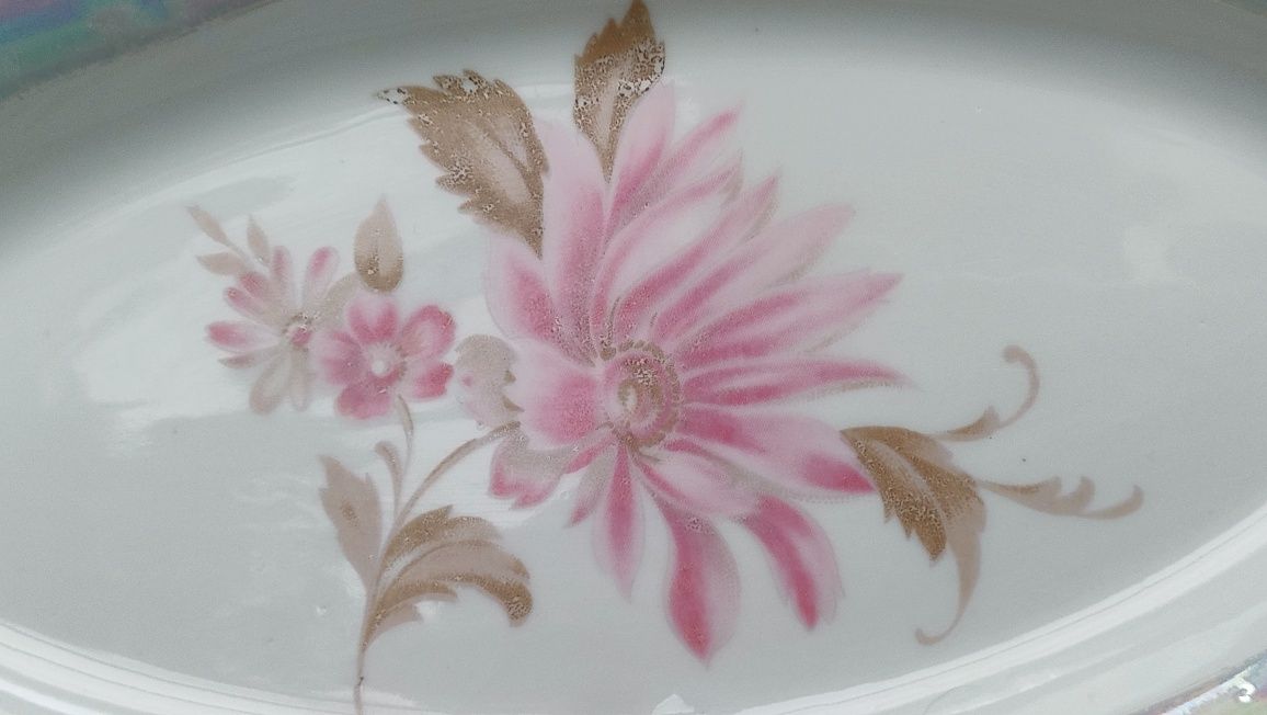 ŁOMONOSOW stara porcelanowa tacka kwiaty Rosja porcelana