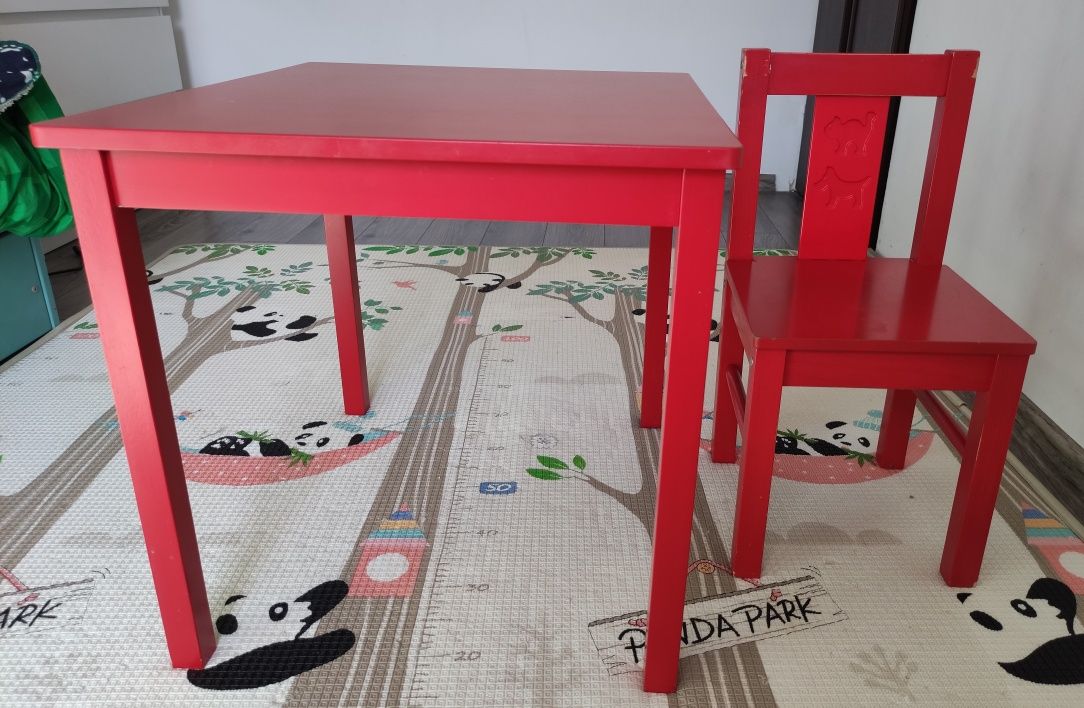 Zestaw stolik i krzesełko Ikea Kritter - stan db/bdb