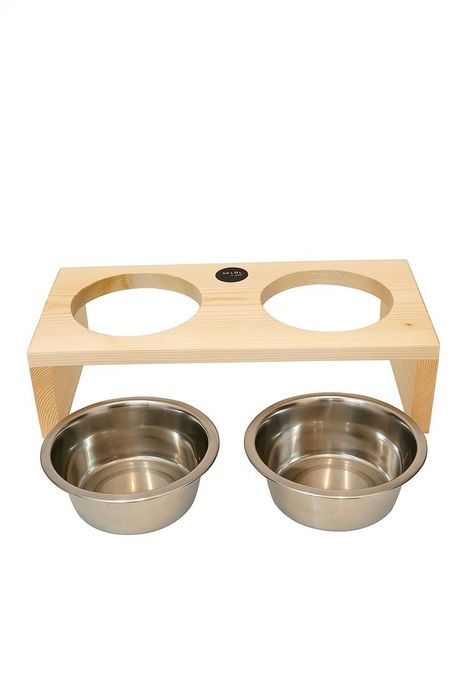 Bufet/Stojak z dwiema miskami dla psów/kotów PHABIA rozmiar M 2x 0,45l