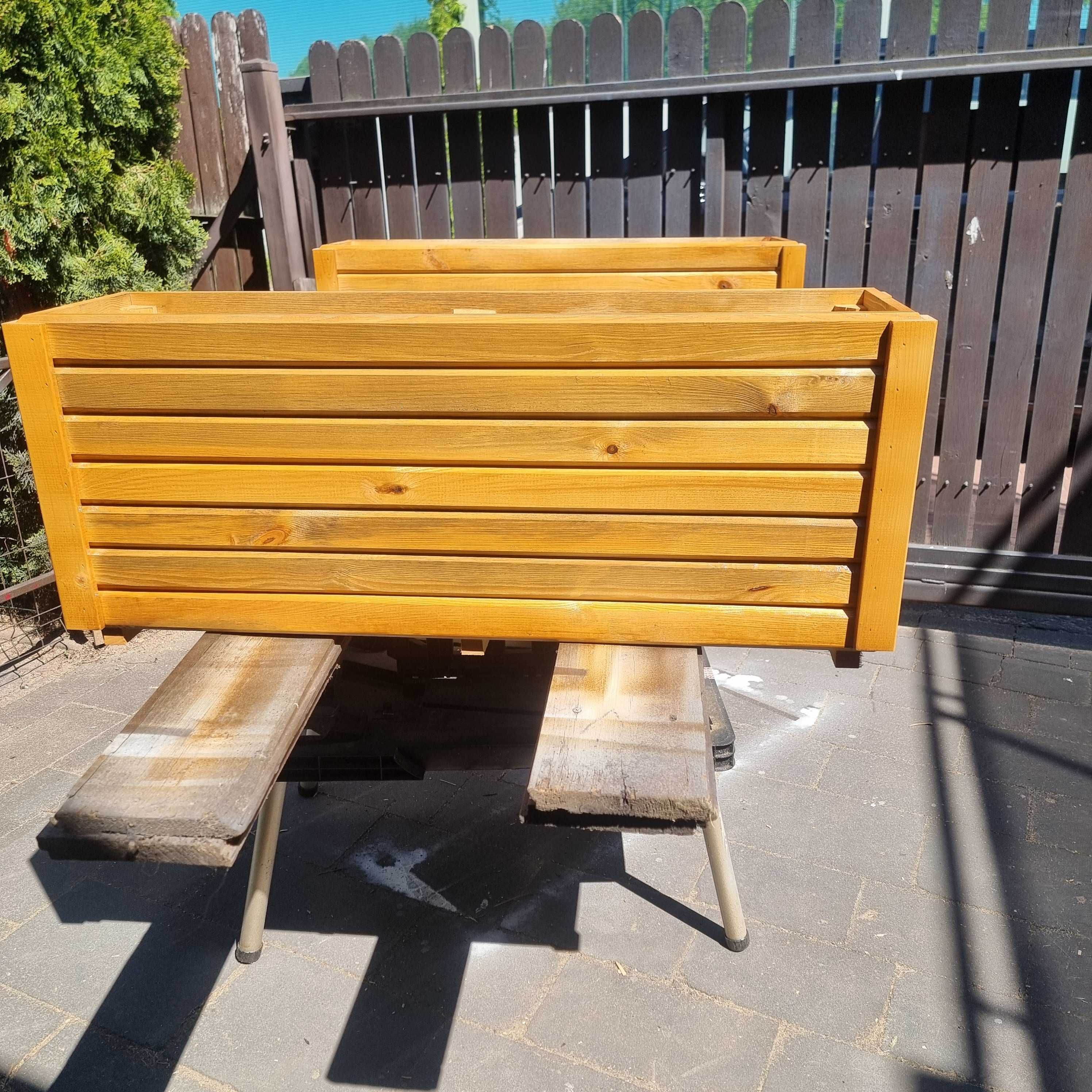 Skrzynka drewniana donica do ogrodu na kwiaty na balkon taras