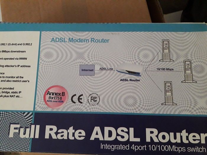 Router/modem ADSL 4portas 10/100