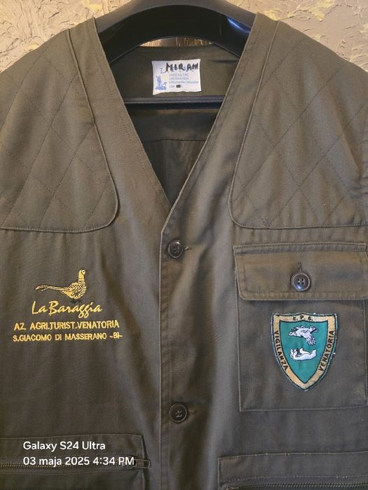 Włoska kamizelka myśliwska wędkarska strzelecka trekkingowa L.