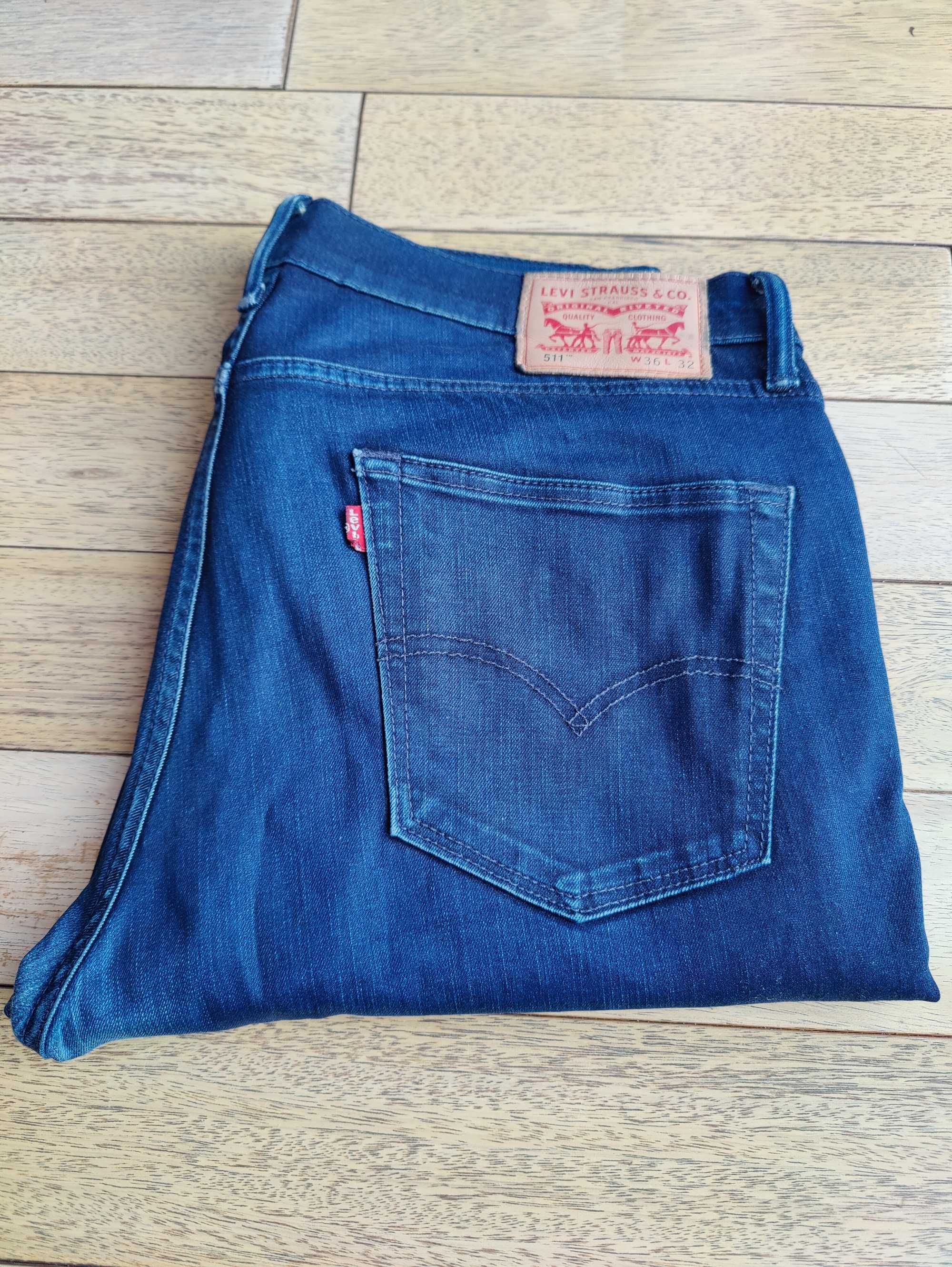 jeansy Levis 511 granatowe rozmiar 36x32 stan dobry