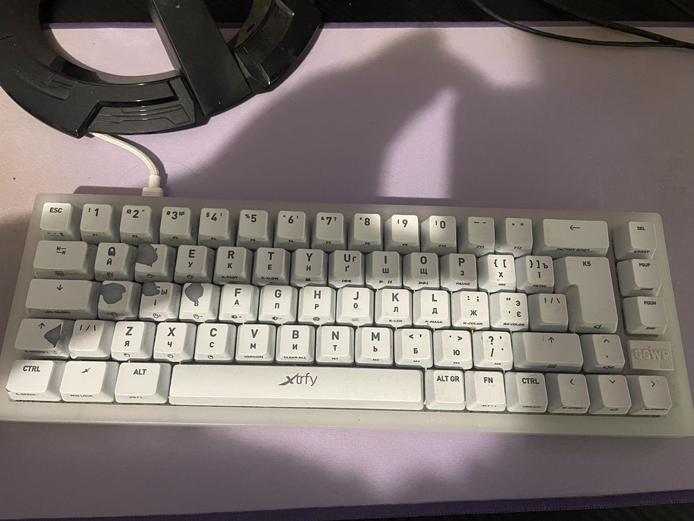 Клавиатура проводная Xtrfy K5 68 keys Kailh Red Hot-swap RGB USB White