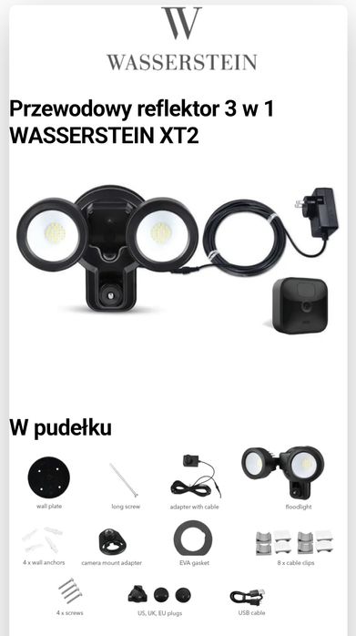Przewodowy reflektor 3w1 WASSERSTEIN