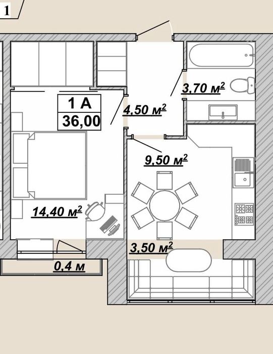 1-кімнатна в центрі міста на 6 поверсі!