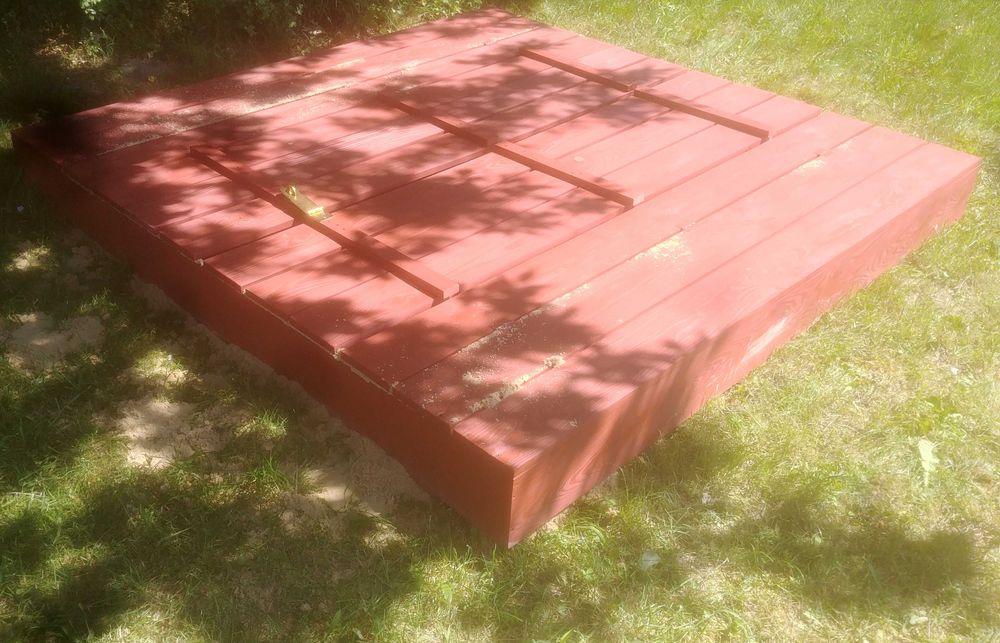 Piaskownica Drewniana zamykana 220x220x20 Ogromna