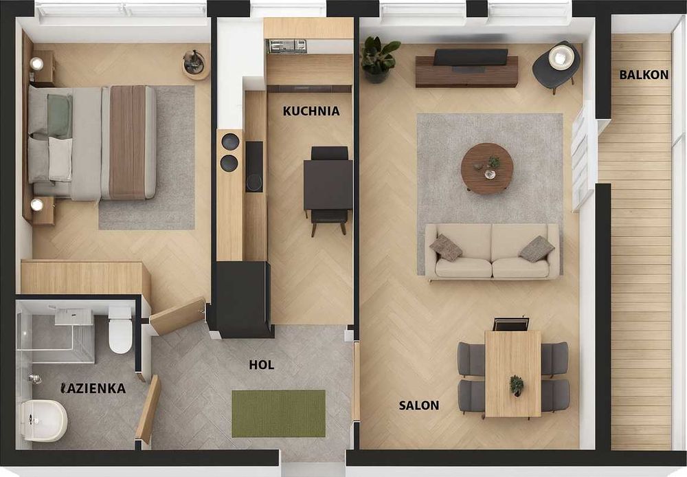 Mieszkanie 2 pokoje Wrocław Kruszwicka balkon widok blisko Rynku 41 m²