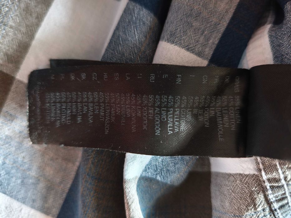 Męska koszula lniana z krótkim rękawem Bison rozmiar M