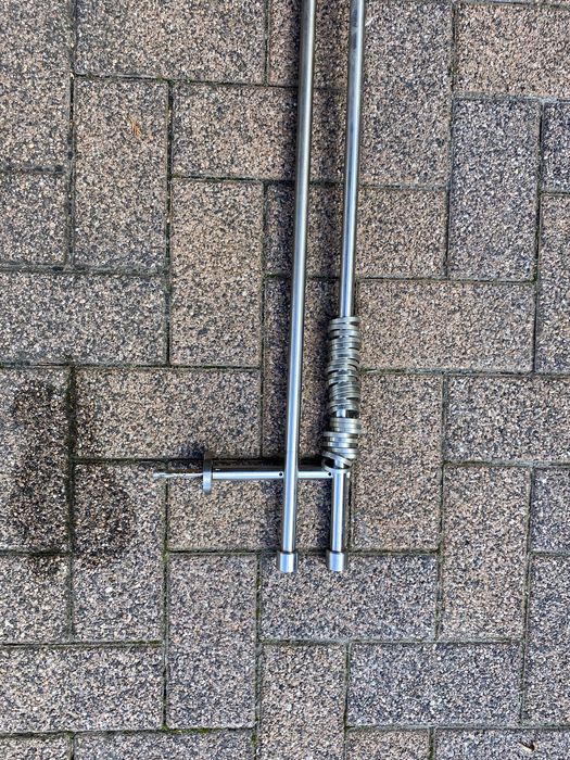 Karnisze podwójne wykonane ze stali nierdzewnej w 3 rozmiarach 175 cm