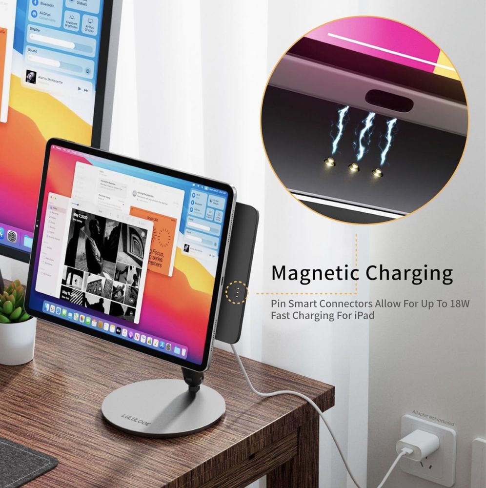 Nowy LULULOOK,metalowy,obrotowy,stojak na iPad Air, Pro 13 M3, M2!
