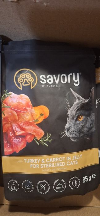 Вологий корм Savory Sterilised для стерилізованих кішок 12 шт