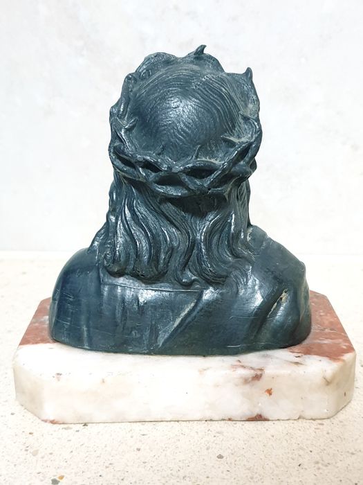 Lindo antigo busto de Cristo francês "Ecce Homo"