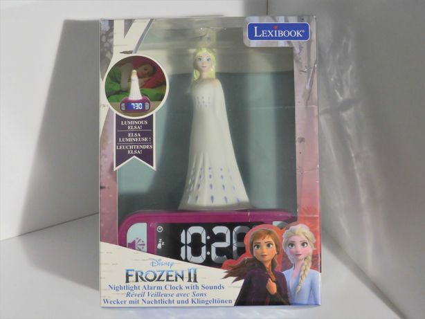 Luz Noturna Relógio Despertador com Sons, Disney Frozen II Elsa NOVO