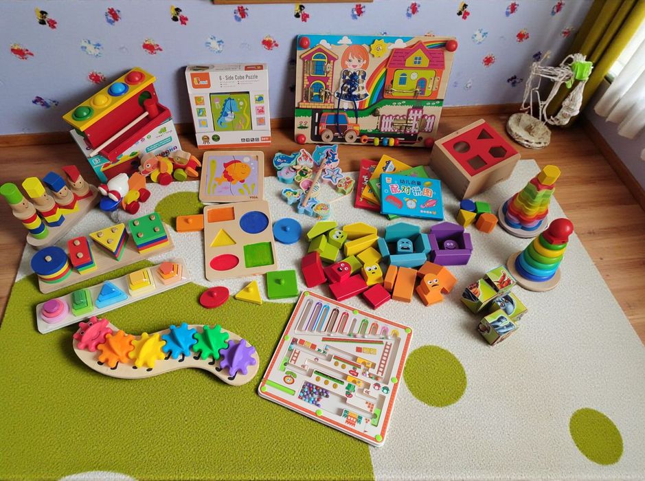 Дерев'яні Сортер Монтессорі піраміда інструменти пінцет