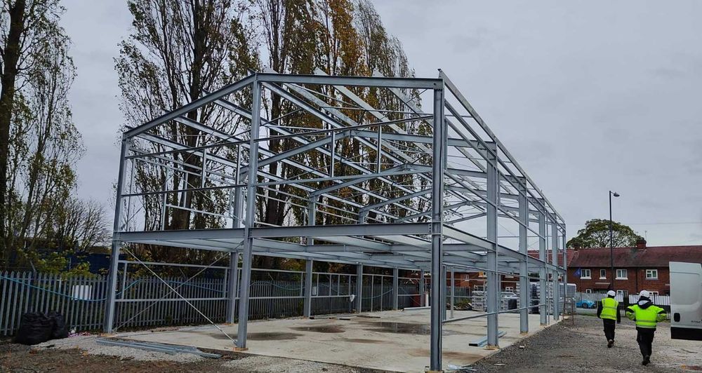 Hala 250 m2 stalowa magazyn warsztat płyta konstrukcja garaż SK SYSTEM