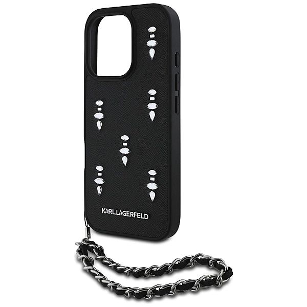 Etui Karl Lagerfeld Saffiano Crystals w/Chain na iPhone 16 Pro Max - c
